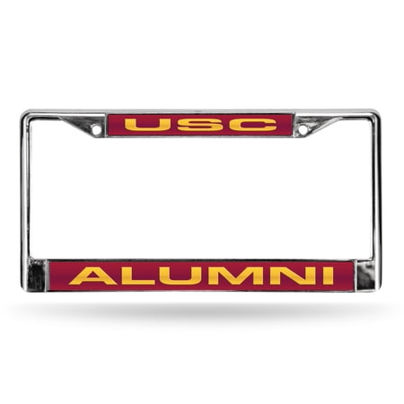 Southern Cal USC Trojans Alumni Chrome Metal Laser Cut License Plate Frame