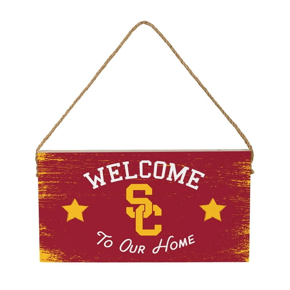 USC Trojans 6" x 11" Welcome Home Wood Wall Sign with Rope Hanger