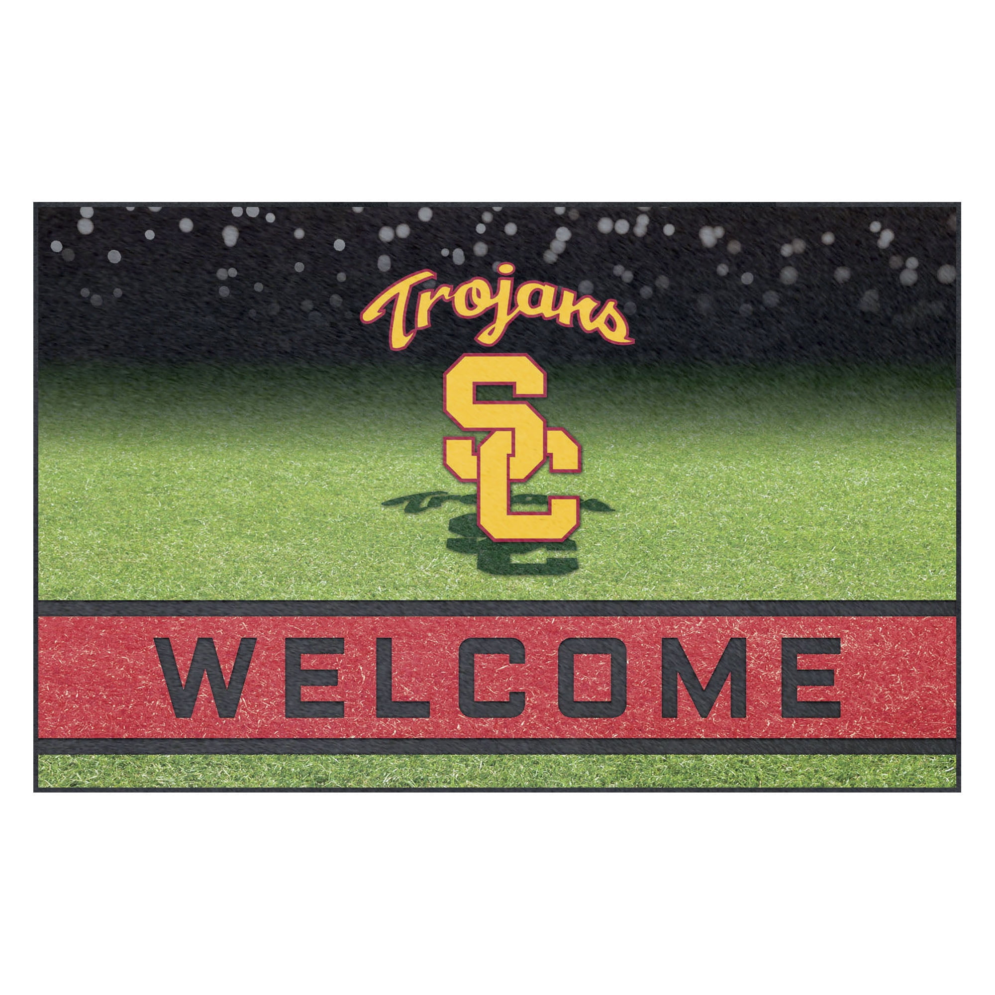 USC Trojans Door Mat 18x30 Welcome Crumb Rubber