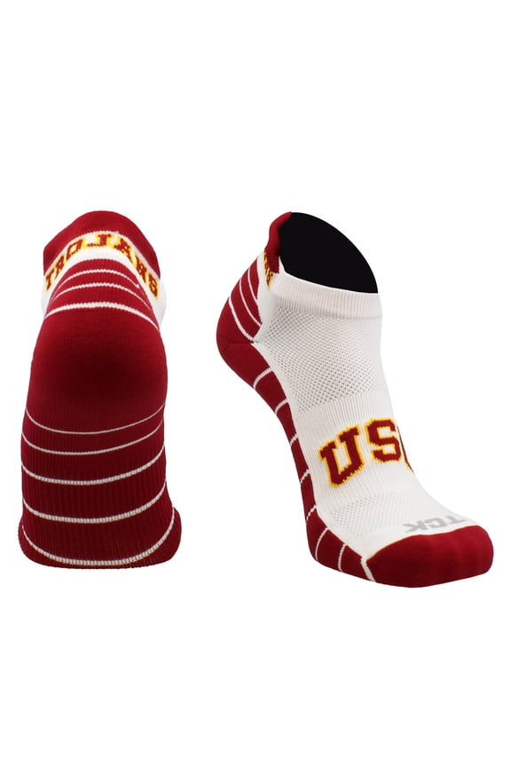 USC Trojans Golf Socks with Tab (White/Red/Gold, Large)