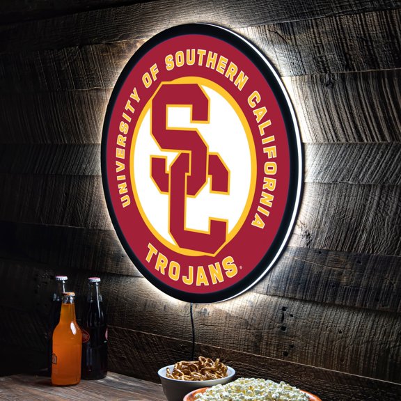 USC Trojans LED XL Round Wall D-cor