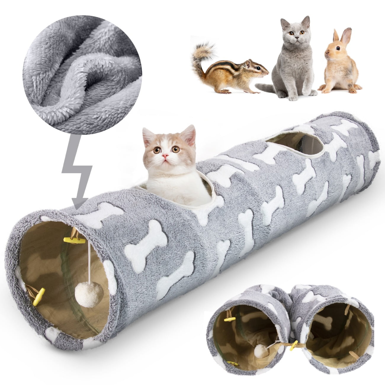 Fleece Lined Cat Tunnel