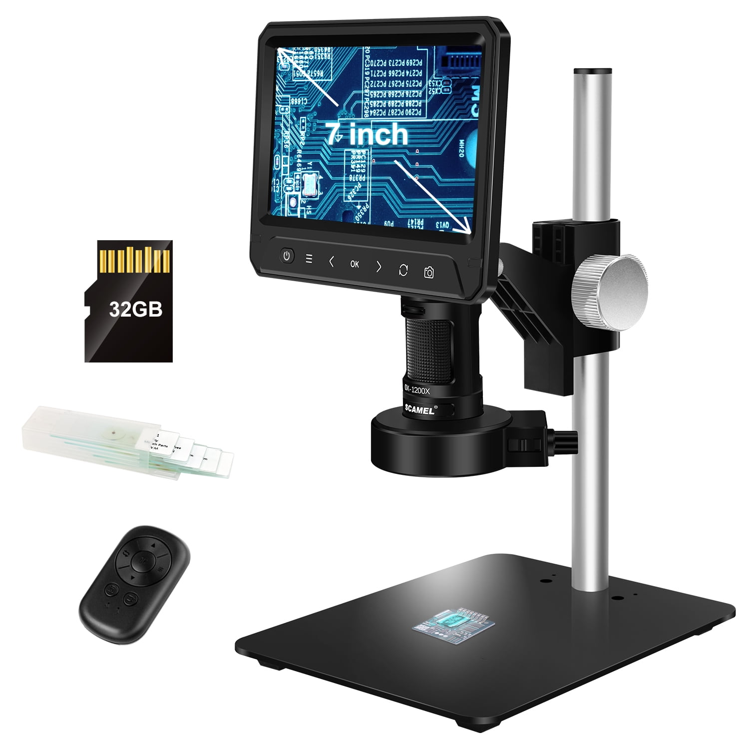 USCAMEL 7" Coin Microscope for Adults, 1200x IPS Screen Digital