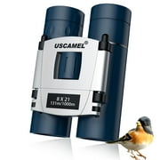USCAMEL 8x21 Binoculars for Kids Adults, Foldable Compact Binoculars for Pocket, BAK4 Adults Binoculars for Outdoor Camping Bird Watching with Neck Strap, Green