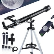 USCAMEL 900mm Telescopes for Astronomy 45X-225X Telescope for Kids Adults and Beginners Long Focus Length 60mm Aperture, 3X Barlow Lens Phone Adapter Tripod, Black