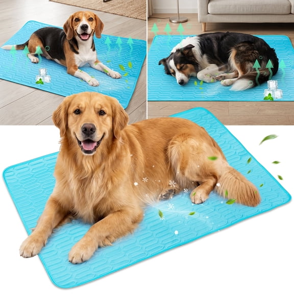 Dog Cooling Mat for Summer, 40x28 in Pet Dog Cooling Pad, Non-Slip Pet Cooling Mat with Soft Latex, Indoor Outdoor Washable Bed for Medium Large Dogs, Large