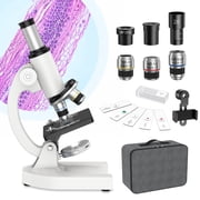 USCAMEL Compound Microscope for Adults, 2000X Biological Microscope Kit for Kids Beginners & Students, Professional Microscope for Lab, Home & School, with Phone Clip & 5 Pcs Prepared Slides