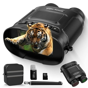 USCAMEL Night Vision Binoculars for Adults, 3" Screen Goggles for Day and Night Use, 8x Infrared Digital Binoculars w/32G SD Card, Card Reader for Photo & Video, 2600mAh for Hunting Watching