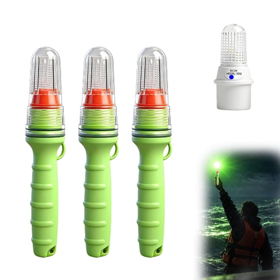 USCG Approved Electronic Boat Distress Flare, Waterproof LED Strobe Safety Signal Light for Fishing Boats, Kayaks, Jet Skis & Marine Buoys