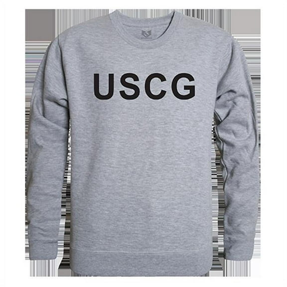USCG Graphic Crew Neck Sweatshirt, Heather Grey - Small