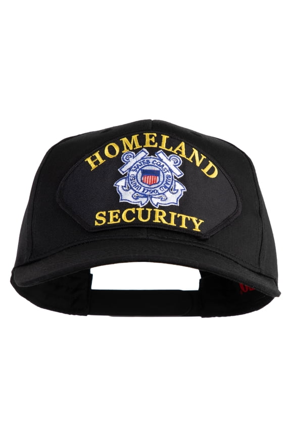 USCG Logo Patched Solid Cotton Twill Pro Style Cap - Black OSFM