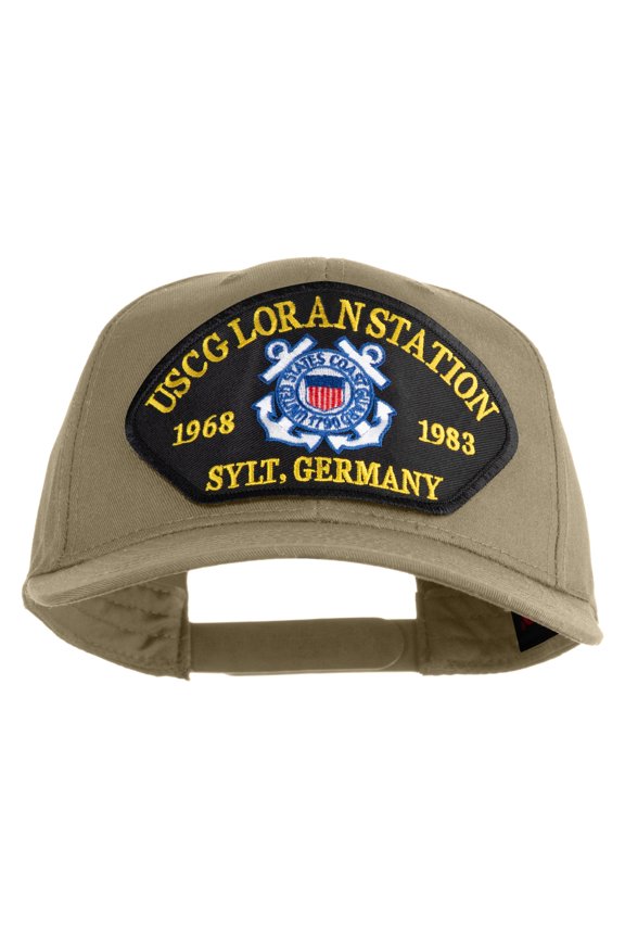 USCG Loran Station 1968 1983 Sylt Germany Patched Solid Cotton Twill Pro Style Cap - Khaki OSFM