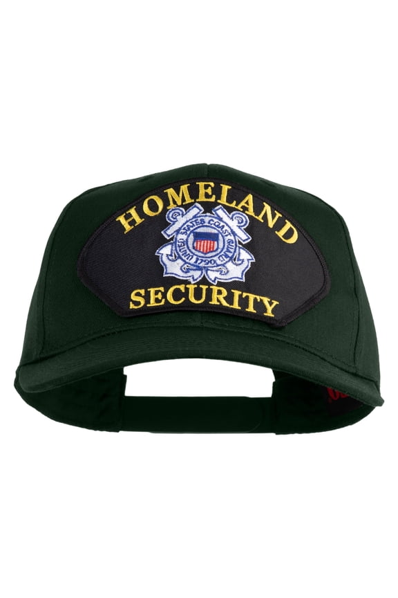 USCG Logo Patched Solid Cotton Twill Pro Style Cap - Dark Green OSFM