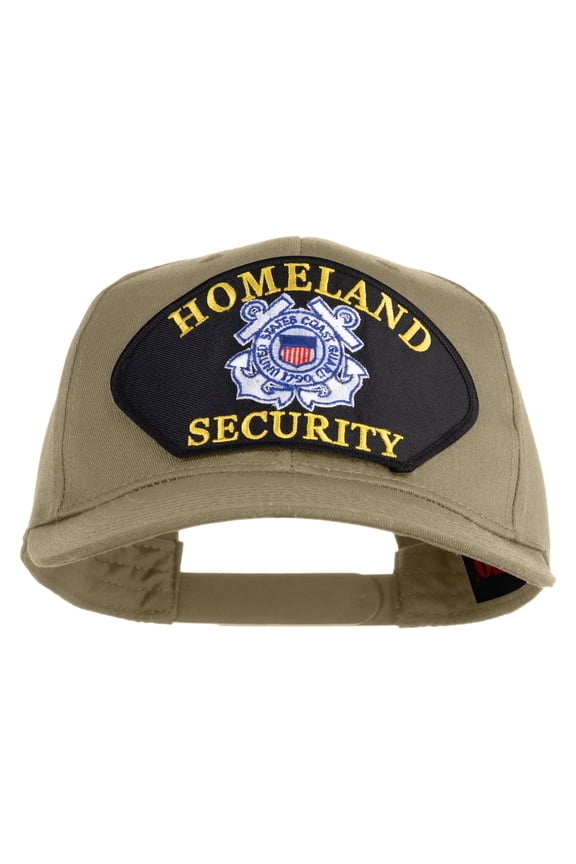 USCG Logo Patched Solid Cotton Twill Pro Style Cap - Khaki OSFM