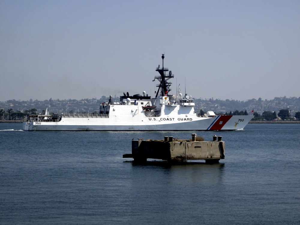 USCGC Bertholf underway in San Diego Bay California Canvas Art - Michael WoodStocktrek Images (17 x 13)