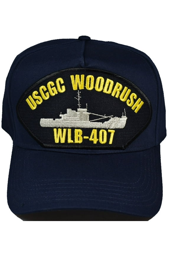 USCGC WOODRUSH WLB-407 HAT - NAVY BLUE - Veteran Owned Business