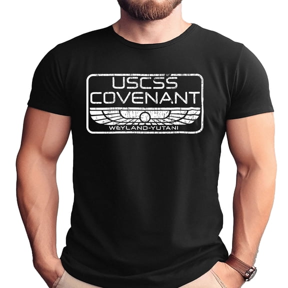 USCSS Covenant Distressed Adult T-Shirt-6XL-Black