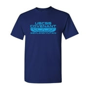 USCSS Covenant - Weyland Yutani Xenomorph - Unisex Cotton T-Shirt Tee Shirt (Navy, 3XL)