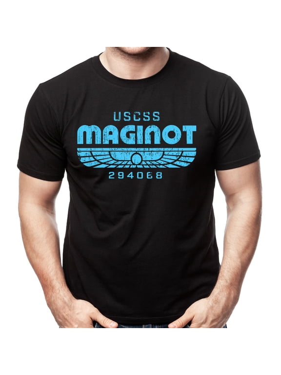 USCSS Maginot Distressed Logo Black Adult T-Shirt-Medium