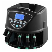 USD Coin Sorter Machine, Coin Counter for 5 Denominations, Holds 2000 Coins, LED Display, Includes 5 Tubes & Boxes