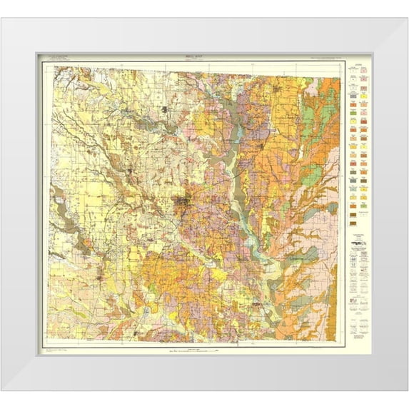 USDA 28x26 White Modern Wood Framed Museum Art Print Titled - Denton Texas Soil - USDA 1918