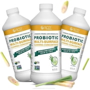 USDA Biobased Probiotic Cleaner, Microcleans Surfaces for Up to 7 Days, Ultra Concentated Multi Surface Cleaning Concentrate with Postbiotics, Lemongrass   17 Fl Oz. 3 Pack
