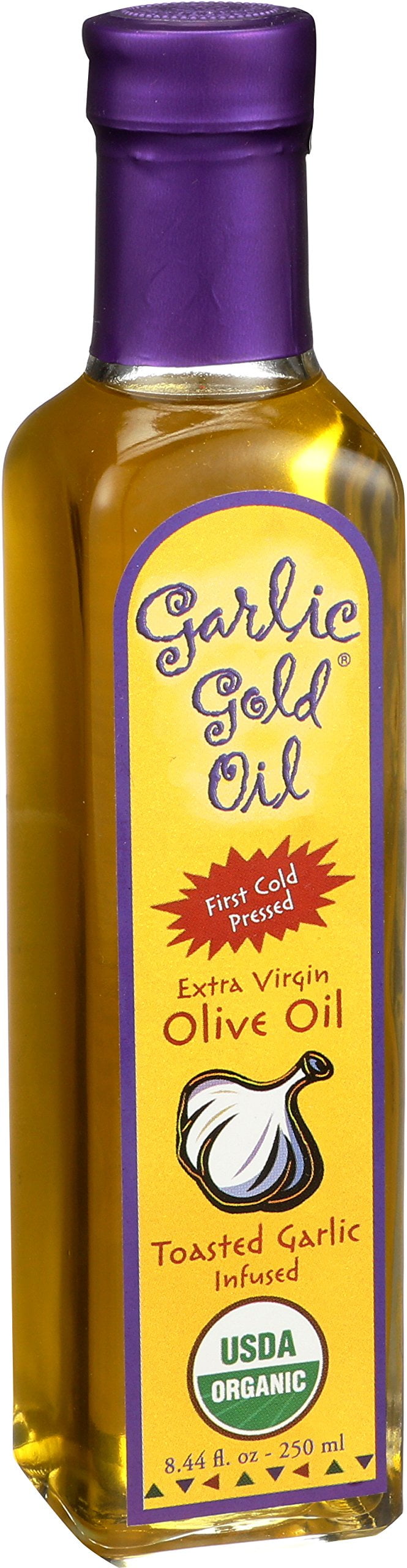 USDA Certified Organic Extra Virgin Olive Oil Infused with Garlic, Low