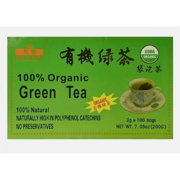 Royal King Organic Green Tea, 100 Count