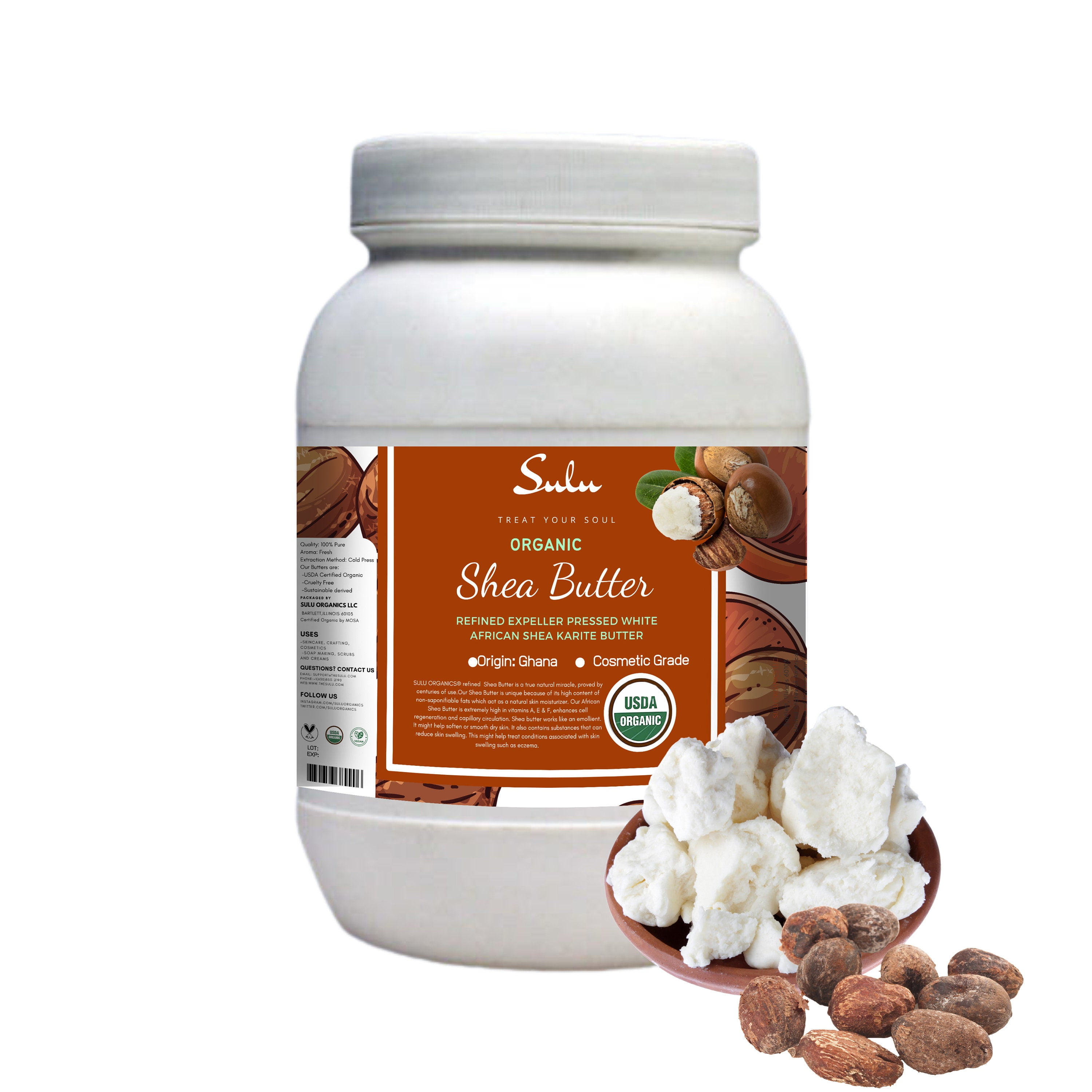 USDA Organic 100 Pure Refined Shea butter from Ghana