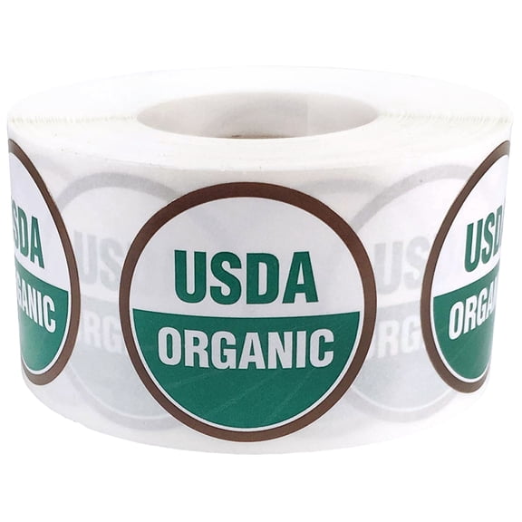 USDA Organic Labels 1 1/2 Inch Round Circle Dots 500 Adhesive Stickers