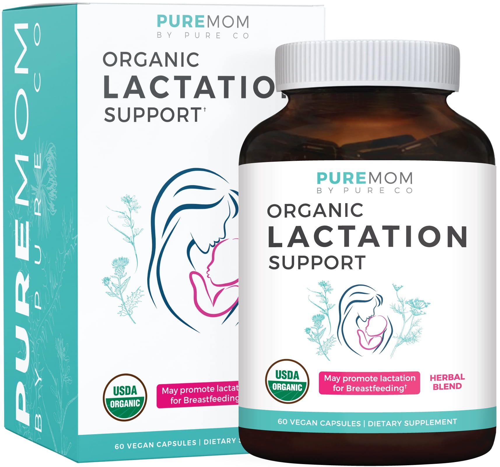 USDA Organic Lactation Supplement Increase Milk Supply with Herbal Breastfeeding Support Aid