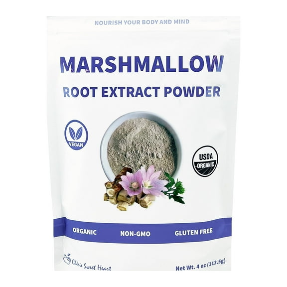 USDA Organic Marshmallow Root Powder, Filler Free, Traditional Use, No GMOs, Vegan Friendly, 4 Ounces