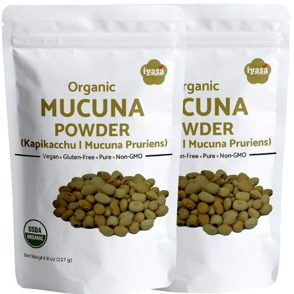 USDA Organic Mucuna Beans Powder (Kapikachhu) Mucuna Pruriens Ayurveda Superfood Resealable Pouch 16 OZ / 454 GM