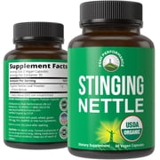 Peak Performance USDA Organic Stinging Nettle Capsules, Prostate & Hair Support Supplement, 60 Count