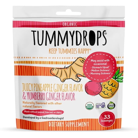 USDA Organic Tropical Ginger Tummydrops Variety Pack (Mix of Pineapple & Yumberry)