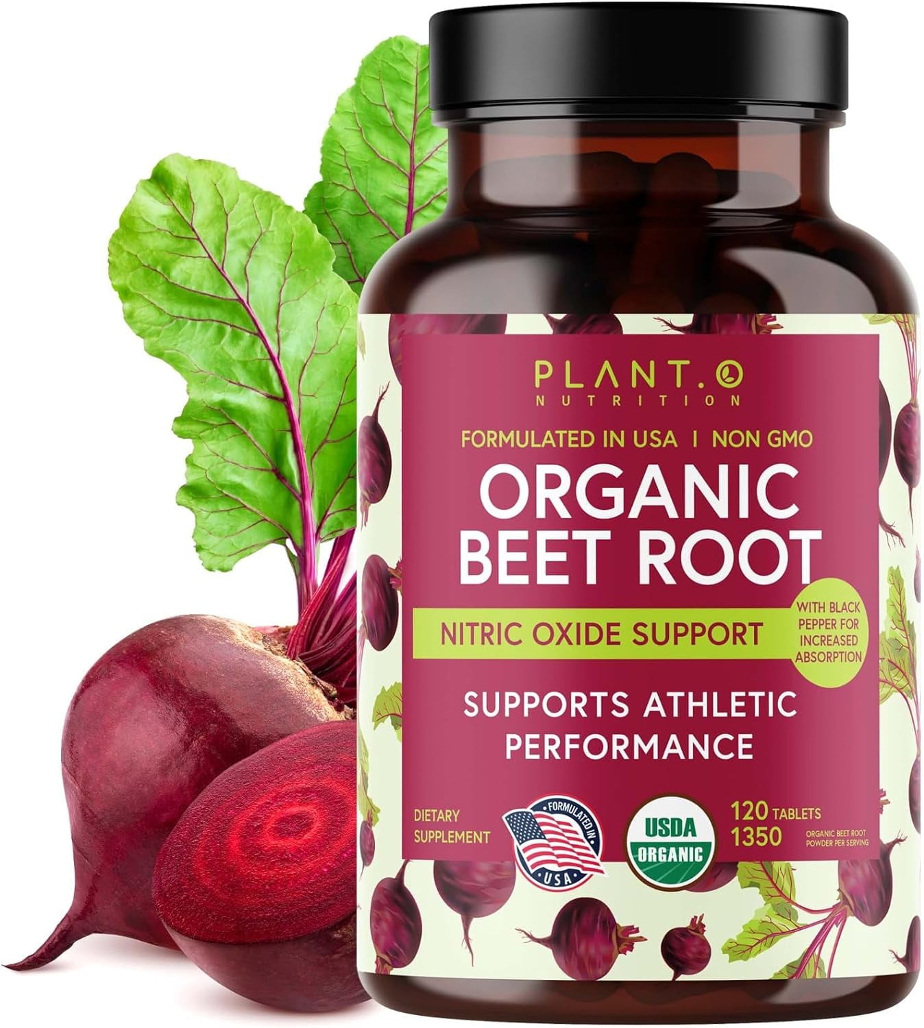 USDA Plant.O Organic Beet Root [1350Mg Beets Powder] With Black For