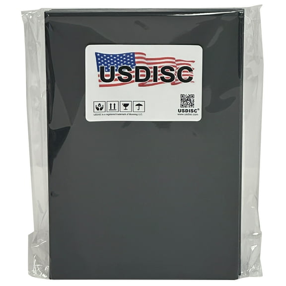 USDISC Adhesive Sheets 5 x 7, 20mil Flexible, Black, Pack Of 5