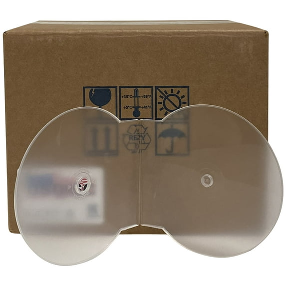 USDISC Clamshell Cases Economy, Single 1 Disc, Clear, Pack Of 100
