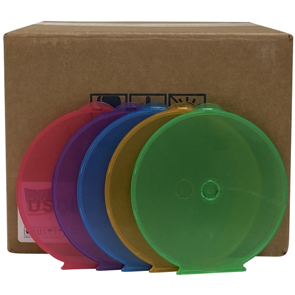 USDISC Clamshell Cases, Single 1 Disc, Multicolor, Pack Of 100