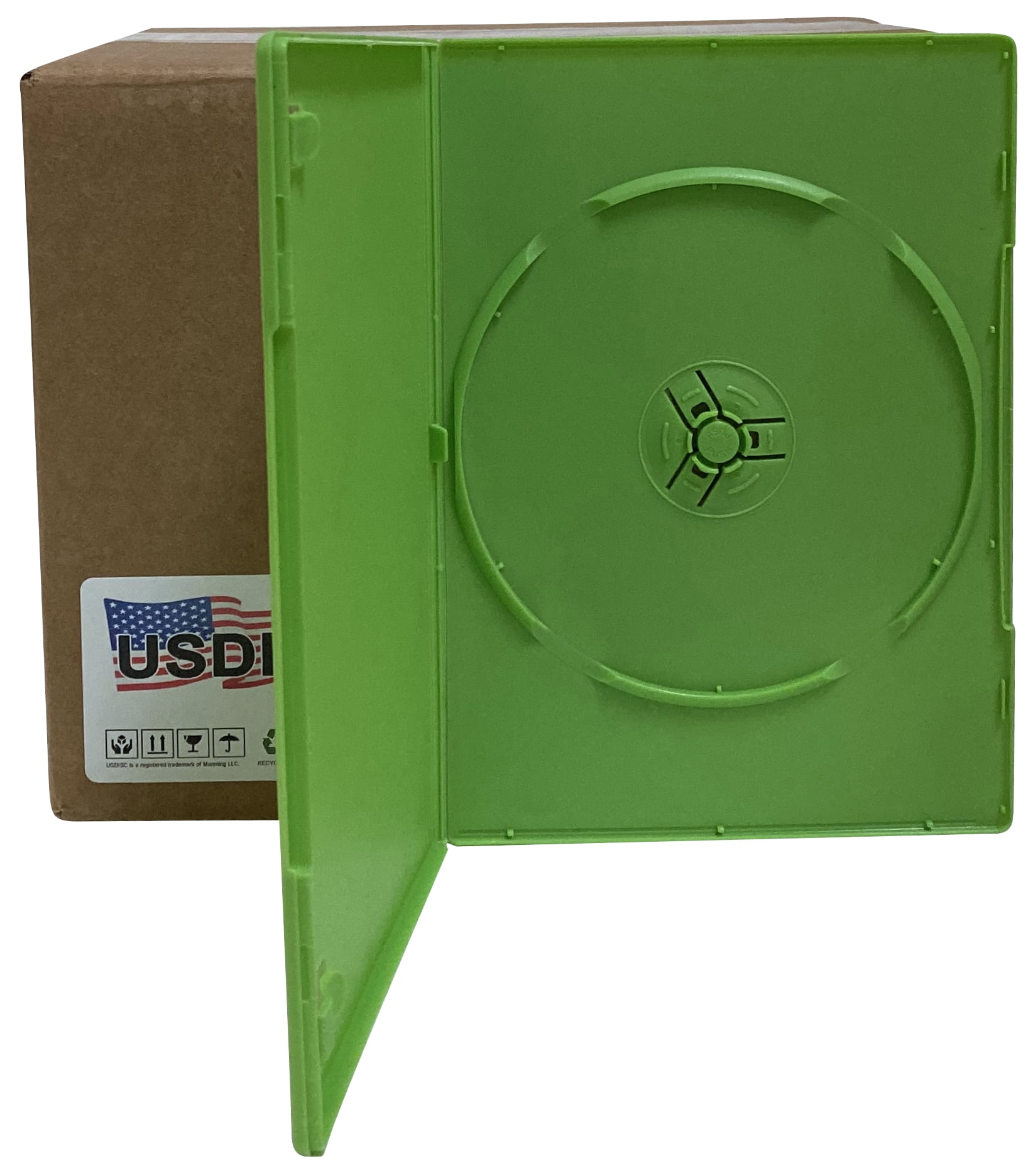 USDISC DVD Cases Slimline 7mm Premium, Single 1 Disc, Green