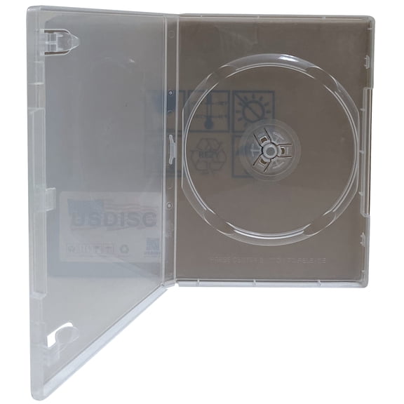 USDISC DVD Cases Standard 14mm Premium, Single 1 Disc, Super Clear, Pack Of 5
