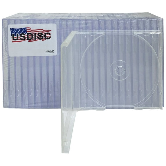 USDISC PP Poly Cases 10.4mm, Single 1 Disc, Clear, Pack Of 400