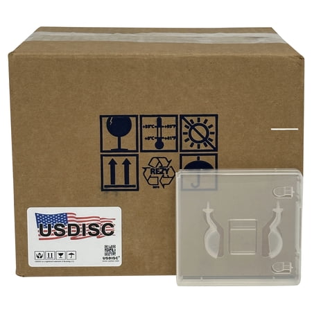USDISC PP Poly Cases 16mm, Single 1 USB, Clear, Pack Of 100