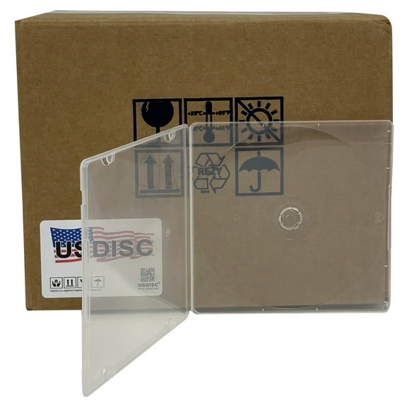 USDISC PP Poly Cases 5mm Plastic Wrap, Single 1 Disc, Clear, Pack Of 25