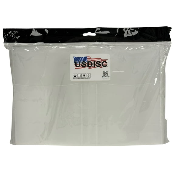 USDISC Plastic Sleeves 4mil 11 x 7.5, Full DVD Insert, Double 2 Disc, Clear, Pack Of 200