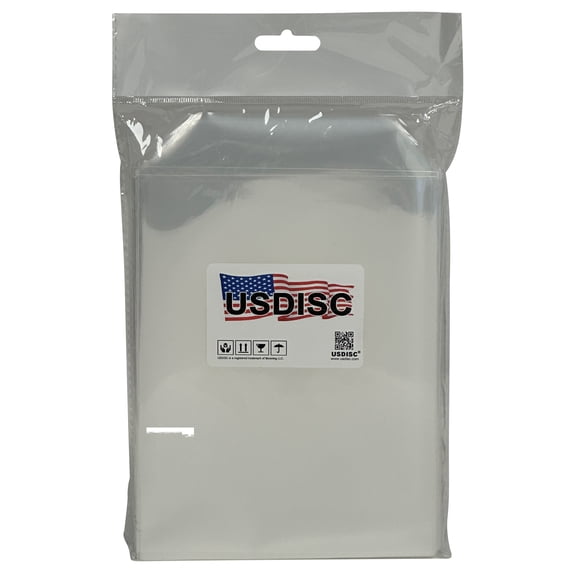 USDISC Plastic Sleeves 4mil 5.7 x 7.4, Fits DVD Insert No Stitches, Clear, Pack Of 100