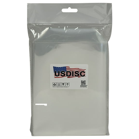 USDISC Plastic Sleeves 4mil 5.7 x 7.4, Fits DVD Insert No Stitches, Clear, Pack Of 50