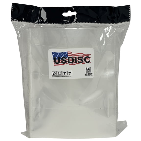 USDISC Plastic Sleeves 4mil 5.75 x 7.5, Fits DVD Booklet, Double 2 Disc, Clear, Pack Of 100