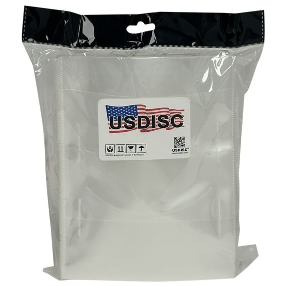 USDISC Plastic Sleeves 4mil 5.75 x 7.5, Fits DVD Booklet, Double 2 Disc, Clear, Pack Of 200