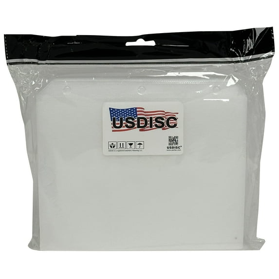 USDISC Plastic Sleeves 7.75 x 6.5, Half Sheet Binder Sleeve, White, Pack Of 1000